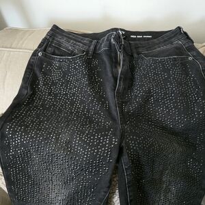 New York & Company Black Embellished High Rise Jeans. Brand New